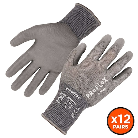Ergodyne ANSI A4 PU Coated CR Gloves 12-Pair, Gray, Size S 7044-12PR
